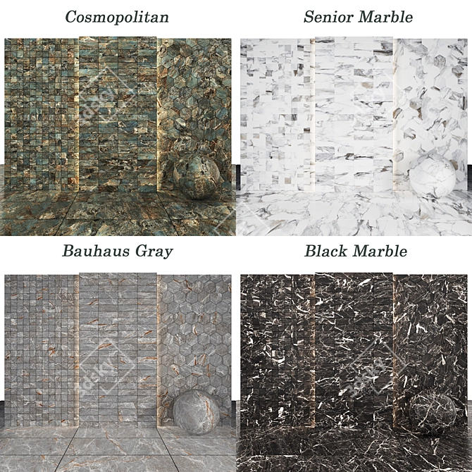 Marble Collection: Texture Variety 3D model image 3