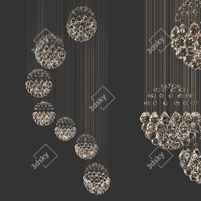 Solar System Raindrop Chandelier 3D model image 1