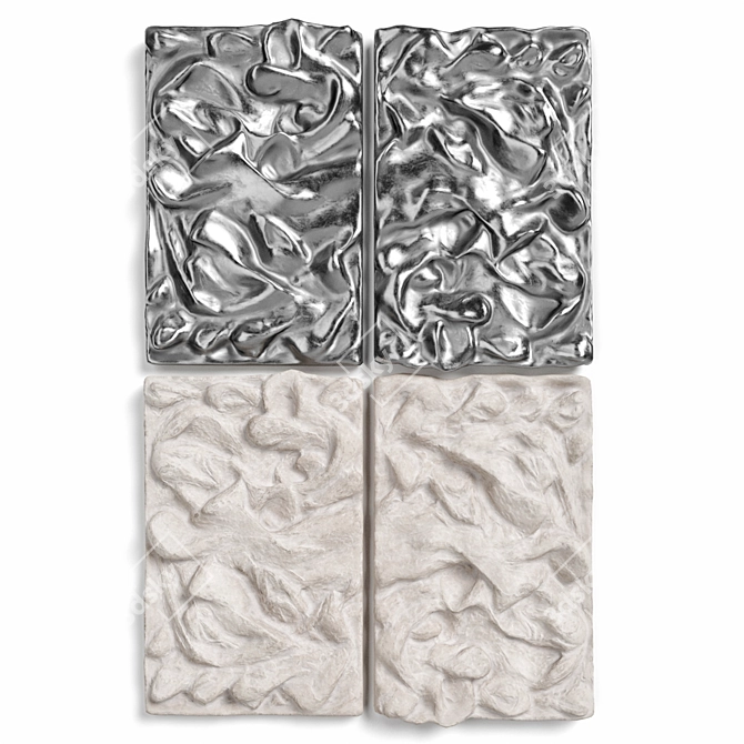 Elegant Relief Metal Panel 3D model image 1