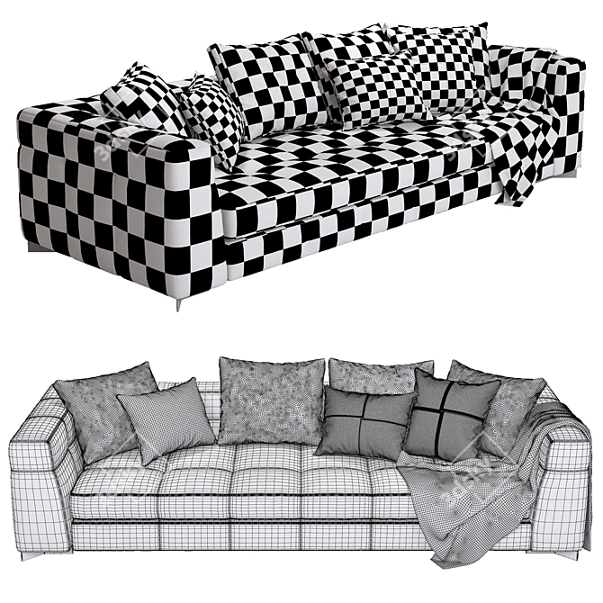 Elegant Minotti Blazer Sofa 3D model image 3
