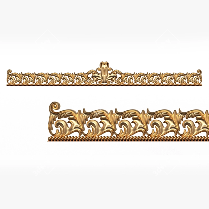 Elegant Zerengiz Ornament Decoration 3D model image 1