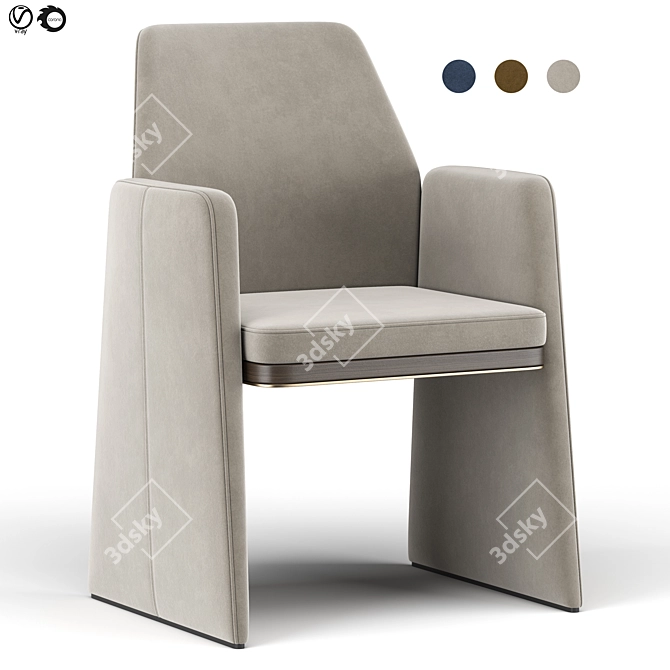 Sleek and Stylish Anthony Chair 3D model image 1