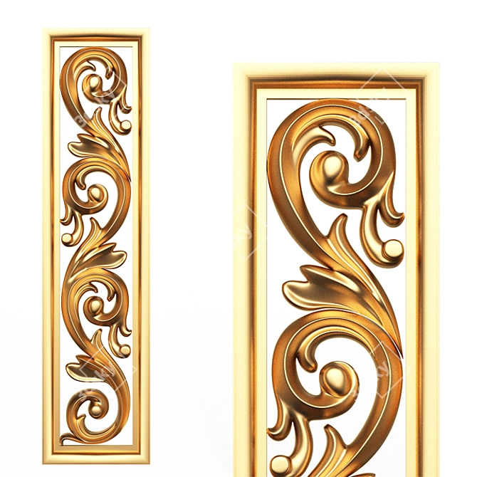 Elegant 3D Decorative Panel 3D model image 1