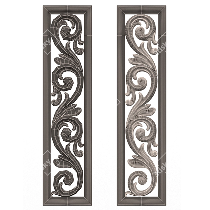 Elegant 3D Decorative Panel 3D model image 2