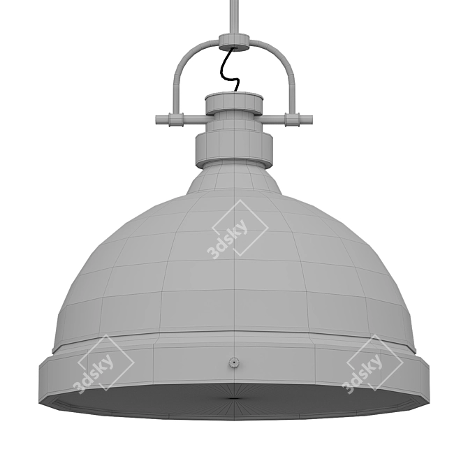 Timeless Dome Pendant Light with Rod 3D model image 2