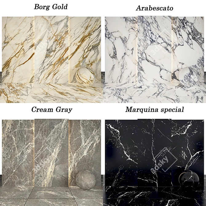 Marble Elegance Collection 3D model image 2