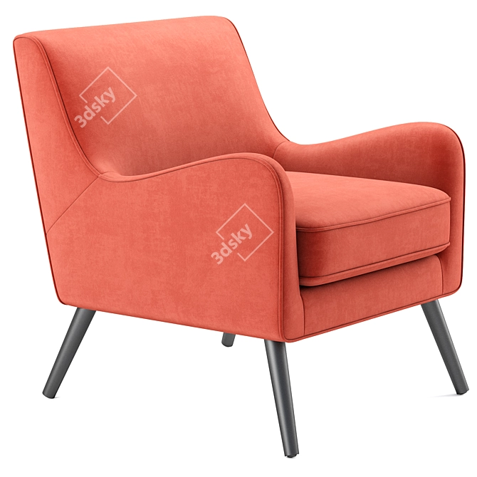 Cozy Book Nook Armchair: Ultimate Comfort 3D model image 2