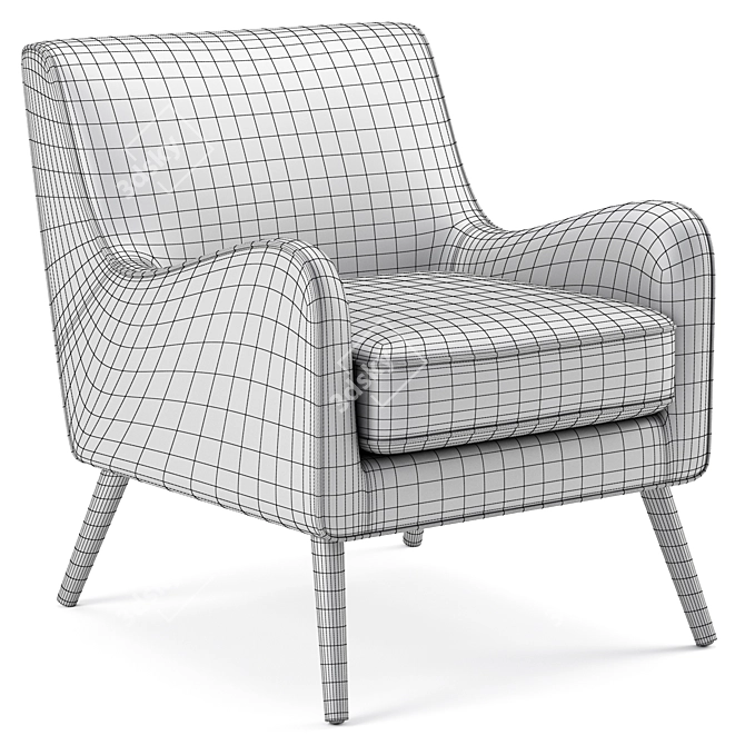 Cozy Book Nook Armchair: Ultimate Comfort 3D model image 6
