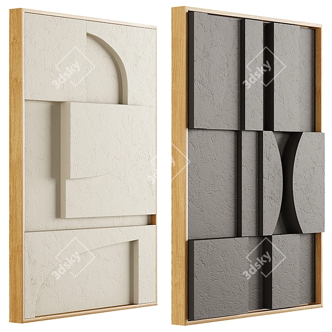 Abstract 3D Plaster Relief Art 3D model image 2