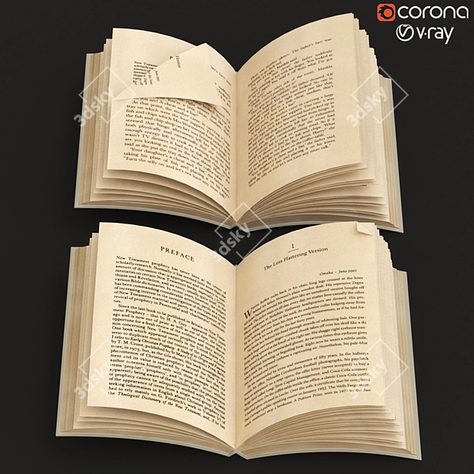  Vintage Book Set: 3D Archive 3D model image 1