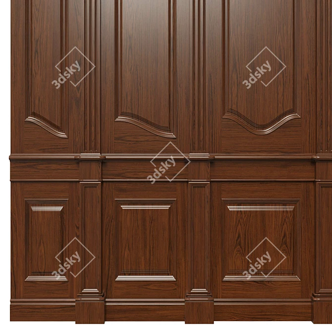 Wooden Panel Set 400-700: Textured UVW, Dif, Ref, Glos, Normal 3D model image 4