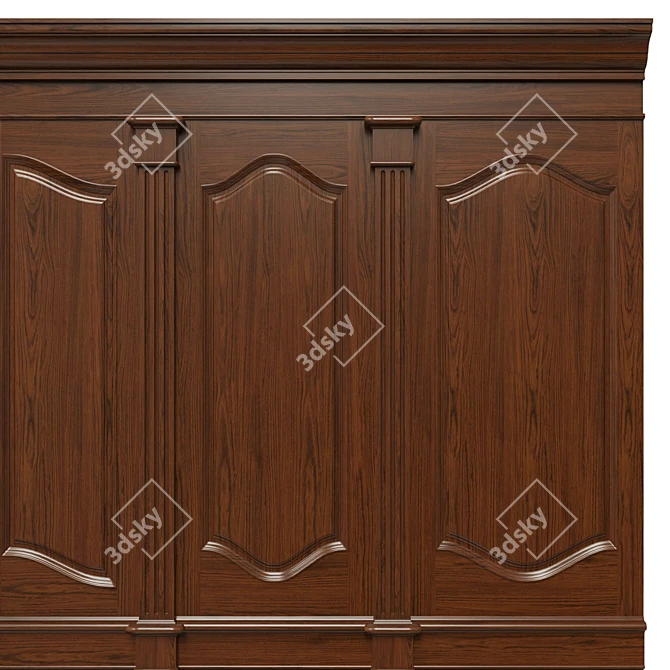 Wooden Panel Set 400-700: Textured UVW, Dif, Ref, Glos, Normal 3D model image 5