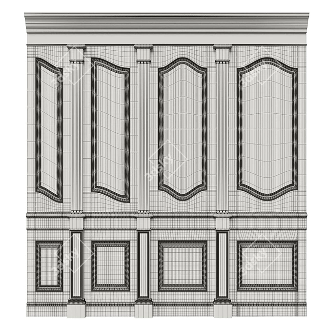Wooden Panel Set 400-700: Textured UVW, Dif, Ref, Glos, Normal 3D model image 6