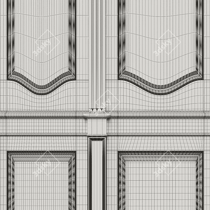 Wooden Panel Set 400-700: Textured UVW, Dif, Ref, Glos, Normal 3D model image 7