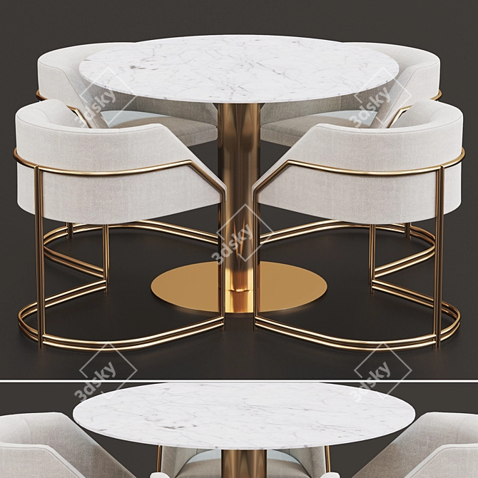 Modern Dining Set: Sleek Design, V-Ray Render 3D model image 1