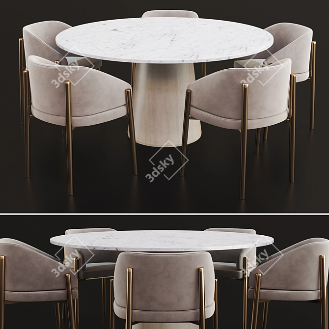 Modern Dining Set: Stylish 2014 Design 3D model image 1