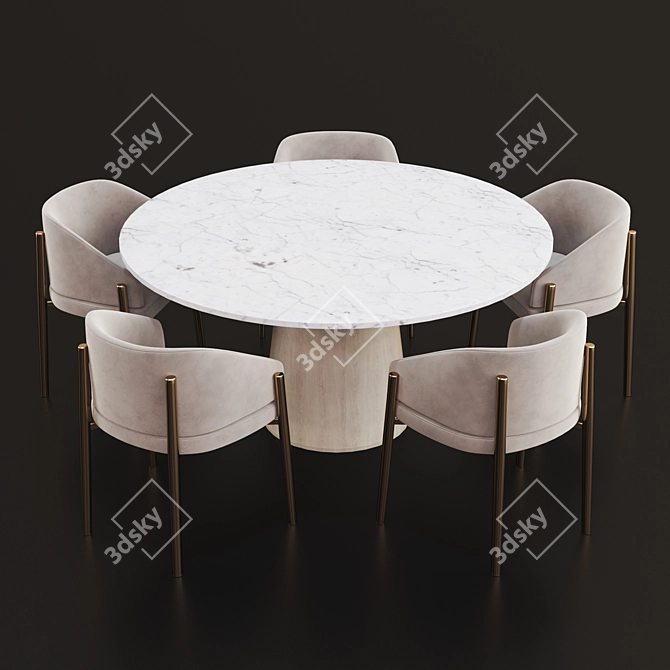 Modern Dining Set: Stylish 2014 Design 3D model image 2