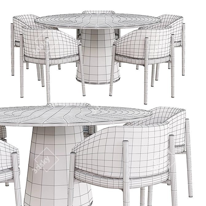 Modern Dining Set: Stylish 2014 Design 3D model image 4