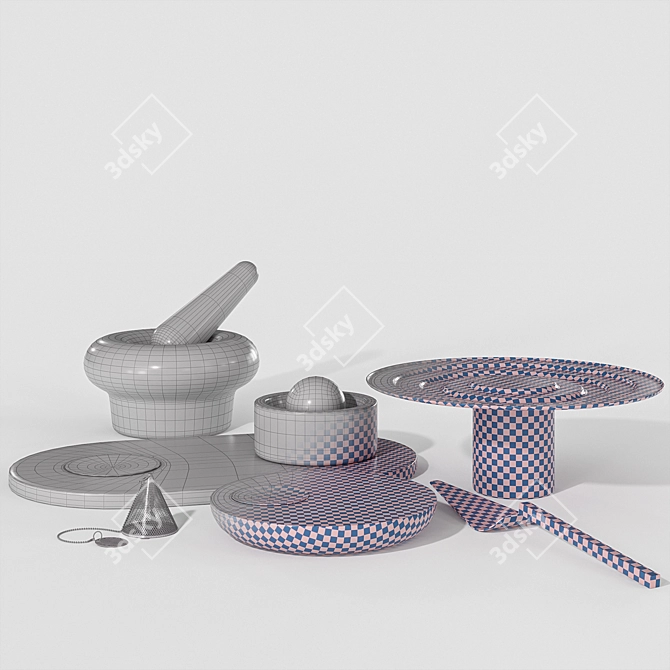 Elegant Stone Kitchen Essentials 3D model image 6