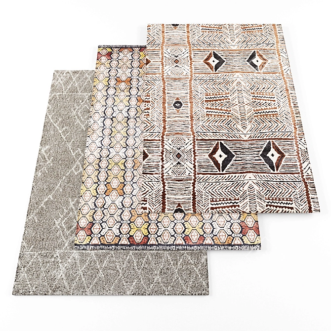 Zambia Rugs: High Resolution, 4-Piece Set 3D model image 1