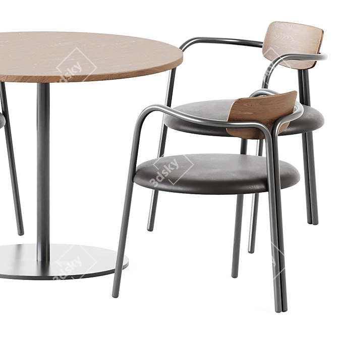 Elegant Dining Set: Thonet Table S1123 & De Castelli Via Veneto Chair 3D model image 5