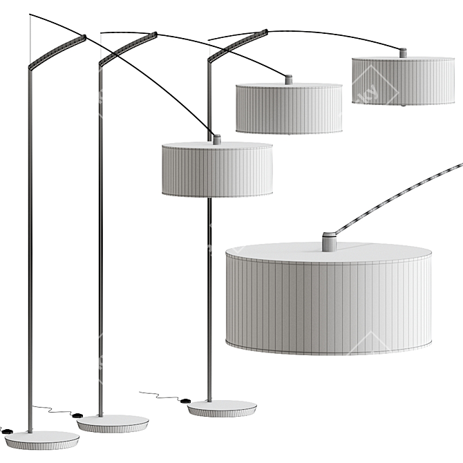 Modern Minimalist Balance Floor Lamp 3D model image 2