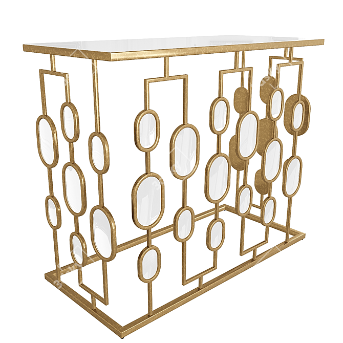 Elegant Mirrored Console Table 3D model image 1