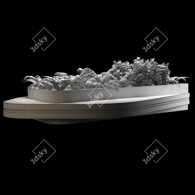 Sleek Bench511 - Type2 3D model image 1