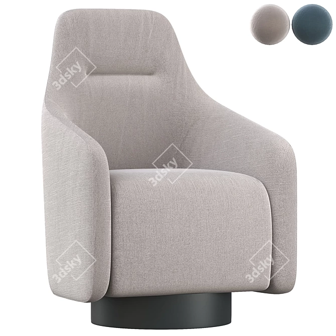 ErgoSwivel Fabric Armchair 3D model image 1