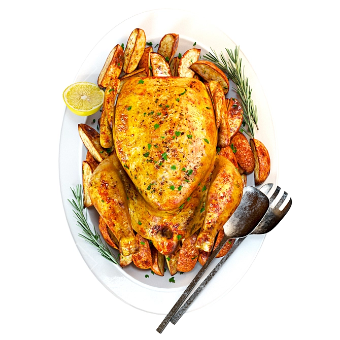 Delicious Roasted Chicken Set 3D model image 6