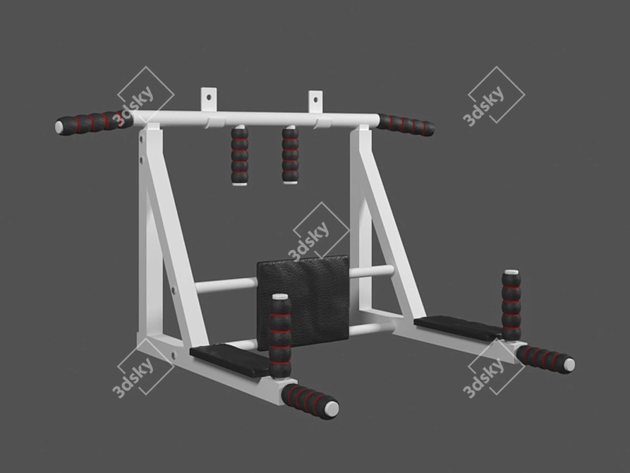 Wall-Mounted Horizontal Bar Parallel Bars 3D model image 1