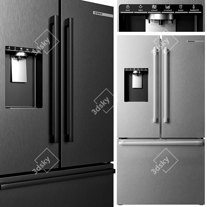 Bosch Collection: Gas Cooktop, Refrigerator, Oven, Coffee Maker & Hood 3D model image 4