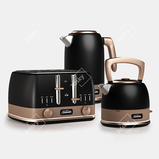 Sunbeam Bronze Appliances: Stylish and Functional 3D model image 2