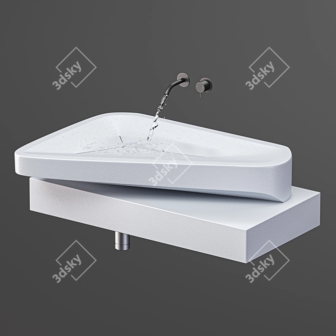 Modern Minimal Monilit Sink 3D model image 2