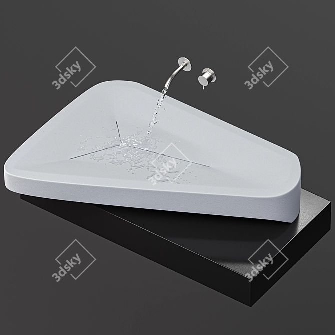 Modern Minimal Monilit Sink 3D model image 5