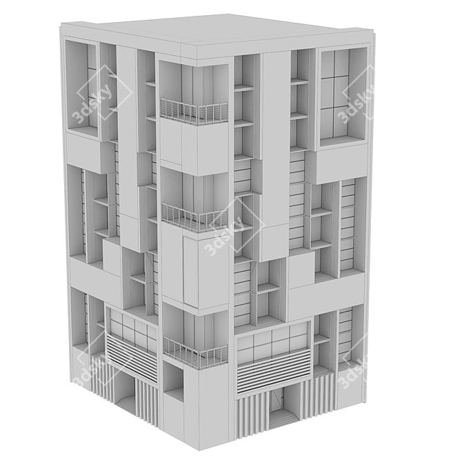 Title: Modern Residential Building Design 3D model image 5