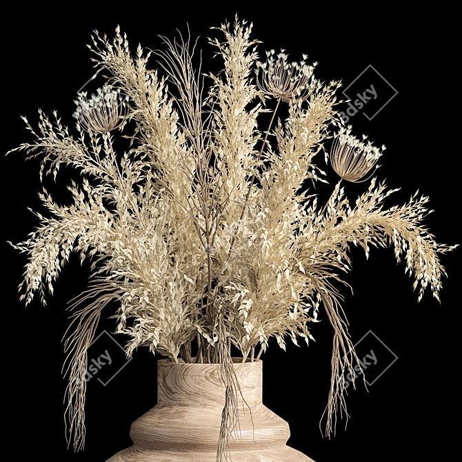 Vintage Dried Floral Decor 3D model image 4