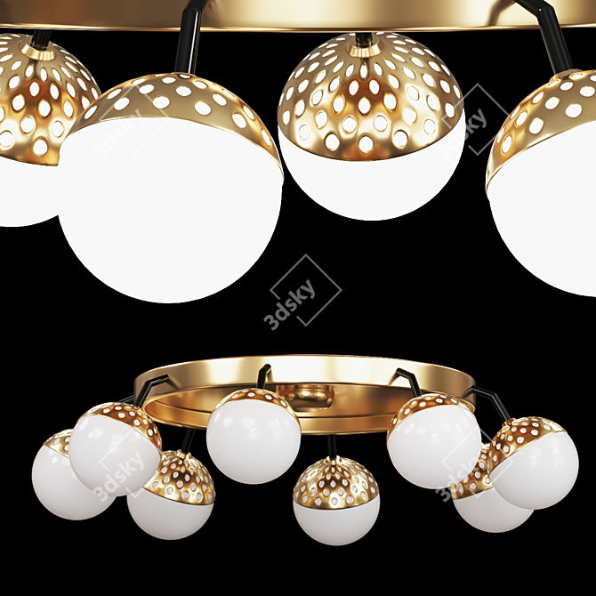 Elegant Ceiling Light Fixture 3D model image 2