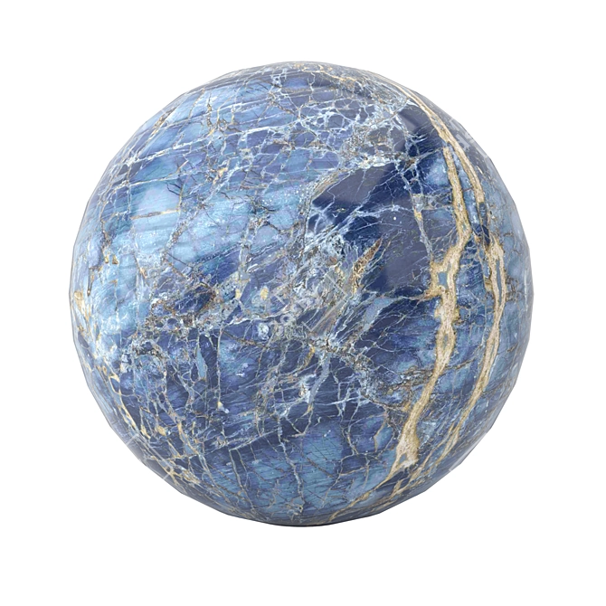 Blue Marble Ceramic with Gold Veins 3D model image 3