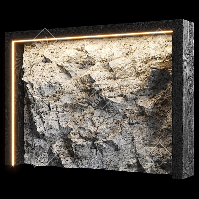 Elegant Stone Wall Décor 3D model image 1