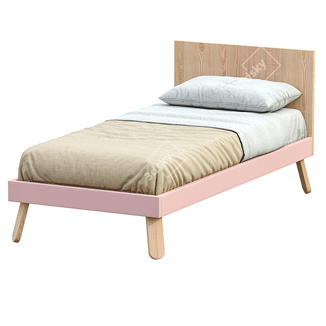 Modern NUK Single Bed 2: Sleek Design for Restful Nights 3D model image 3