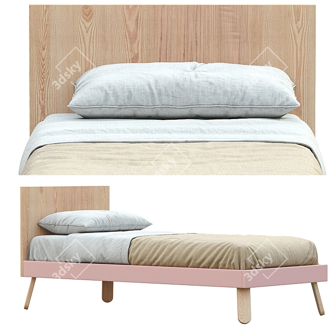 Modern NUK Single Bed 2: Sleek Design for Restful Nights 3D model image 5