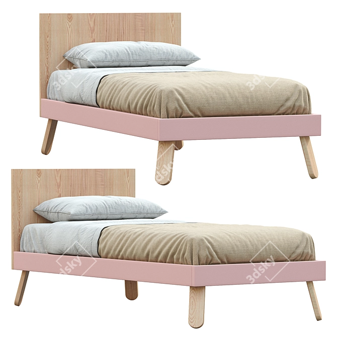 Modern NUK Single Bed 2: Sleek Design for Restful Nights 3D model image 7