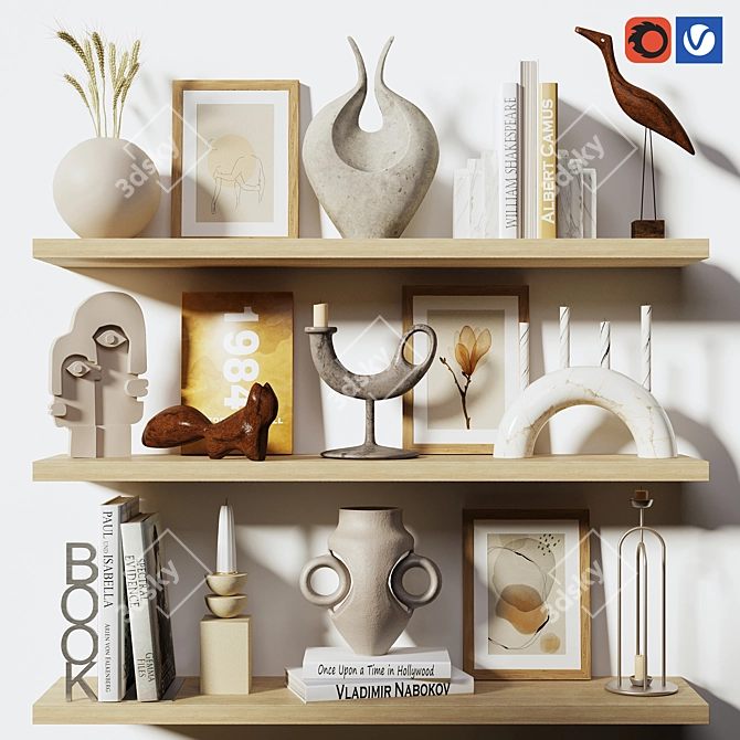 Elegant Decorative Set for Home 3D model image 1