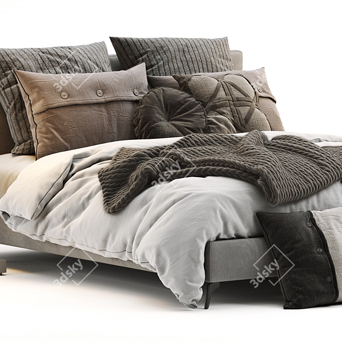 Modern Stone Up Bed - Superior Design 3D model image 2