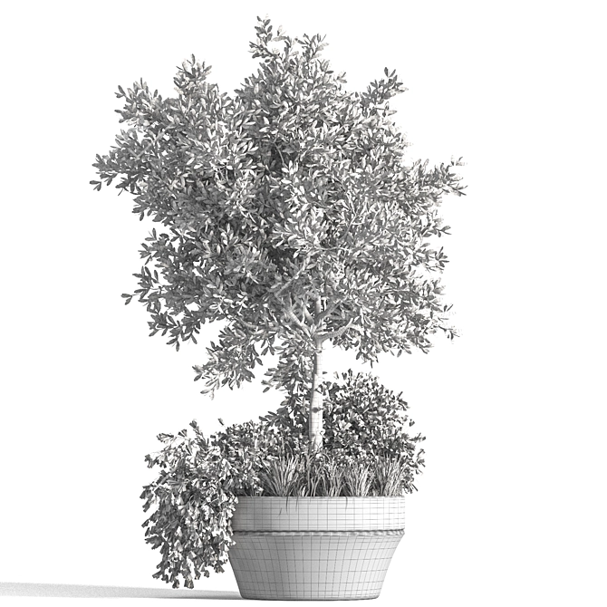 Modern Indoor Plant Stand with Sleek Design 3D model image 4