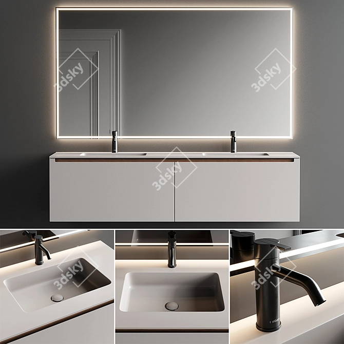 Inbani Strato H Vanity Set 3D model image 1