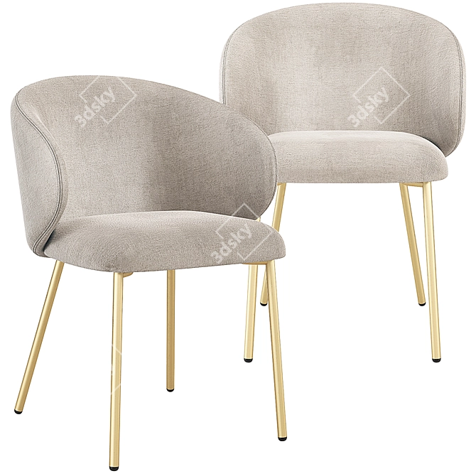 Italian Connubia Calligaris Tuka Chair: Elegant Comfort 3D model image 2