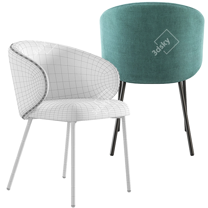 Italian Connubia Calligaris Tuka Chair: Elegant Comfort 3D model image 6