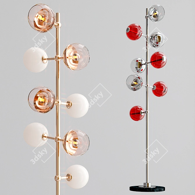 Chic Cherries Glass Floor Lamp 3D model image 2